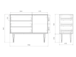 Aparador - 115х84х41 cm - S3 - Ocean Drive, Antracita
