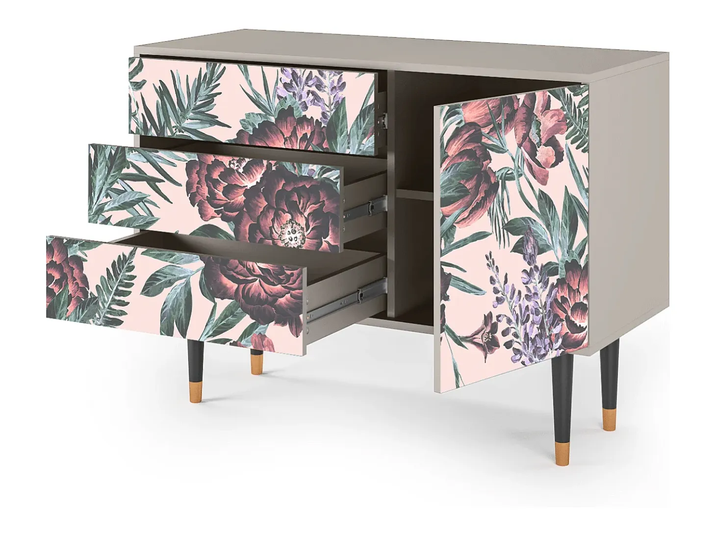 Aparador - 115х84х41 cm - S3 - Peach Peonies, Arena