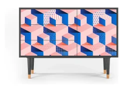 Aparador - 115х84х41 cm - S3 - Pinky Squares, Antracita