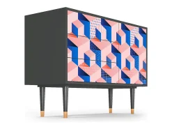 Aparador - 115х84х41 cm - S3 - Pinky Squares, Antracita