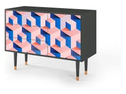 Aparador - 115х84х41 cm - S3 - Pinky Squares, Antracita
