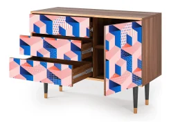 Aparador - 115х84х41 cm - S3 - Pinky Squares, Nogal