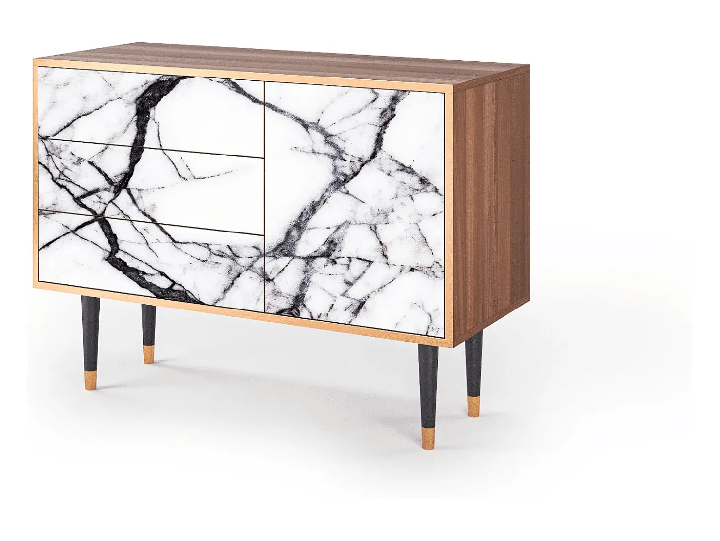 Aparador - 115х84х41 cm - S3 - Raven Marble, Nogal