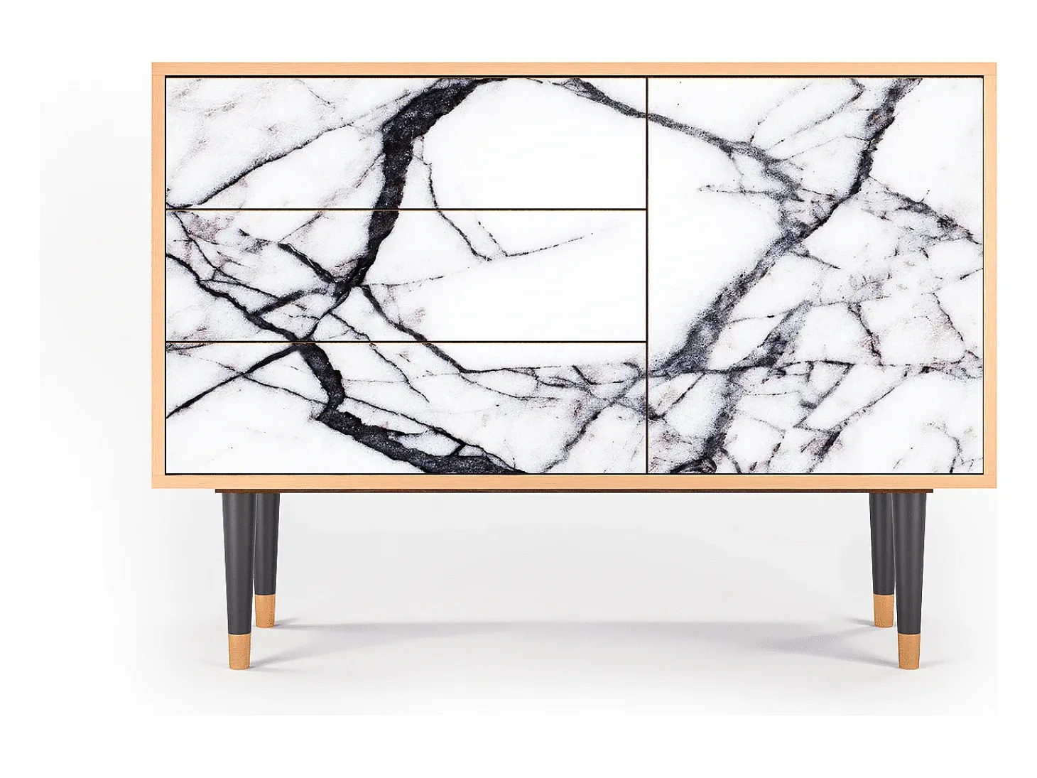 Aparador - 115х84х41 cm - S3 - Raven Marble, Nogal