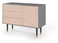 Aparador - 115х84х41 cm - S3 - Rose Honeycomb, Gris