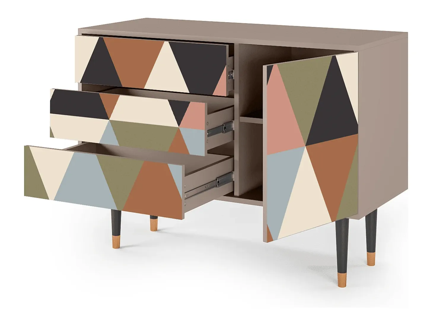 Aparador - 115х84х41 cm - S3 - Royal Triangles, Latte