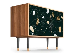 Aparador - 115х84х41 cm - S3 - Space Rocks, Nogal