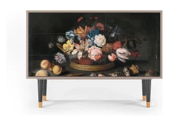 Aparador - 115х84х41 cm - S3 - Still Life with Flowers, Latte