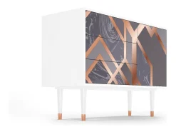 Aparador - 115х84х41 cm - S3 - Taupe Anatomy, Blanco