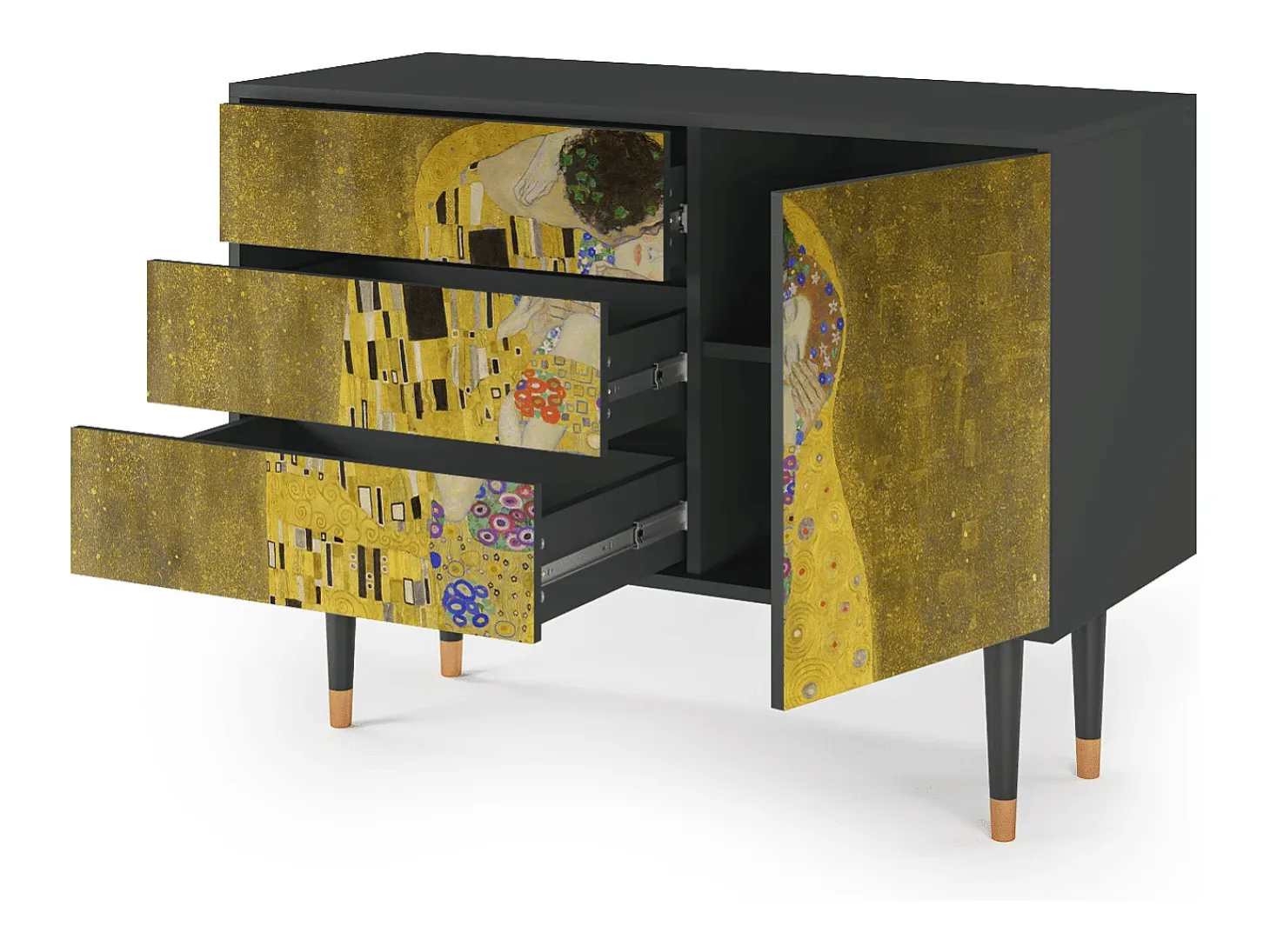 Aparador - 115х84х41 cm - S3 - The Kiss by Klimt , Antracita