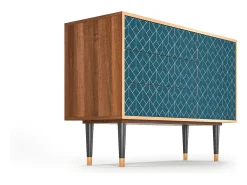 Aparador - 115х84х41 cm - S3 - Turquoise Geometry, Nogal