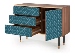 Aparador - 115х84х41 cm - S3 - Turquoise Geometry, Nogal