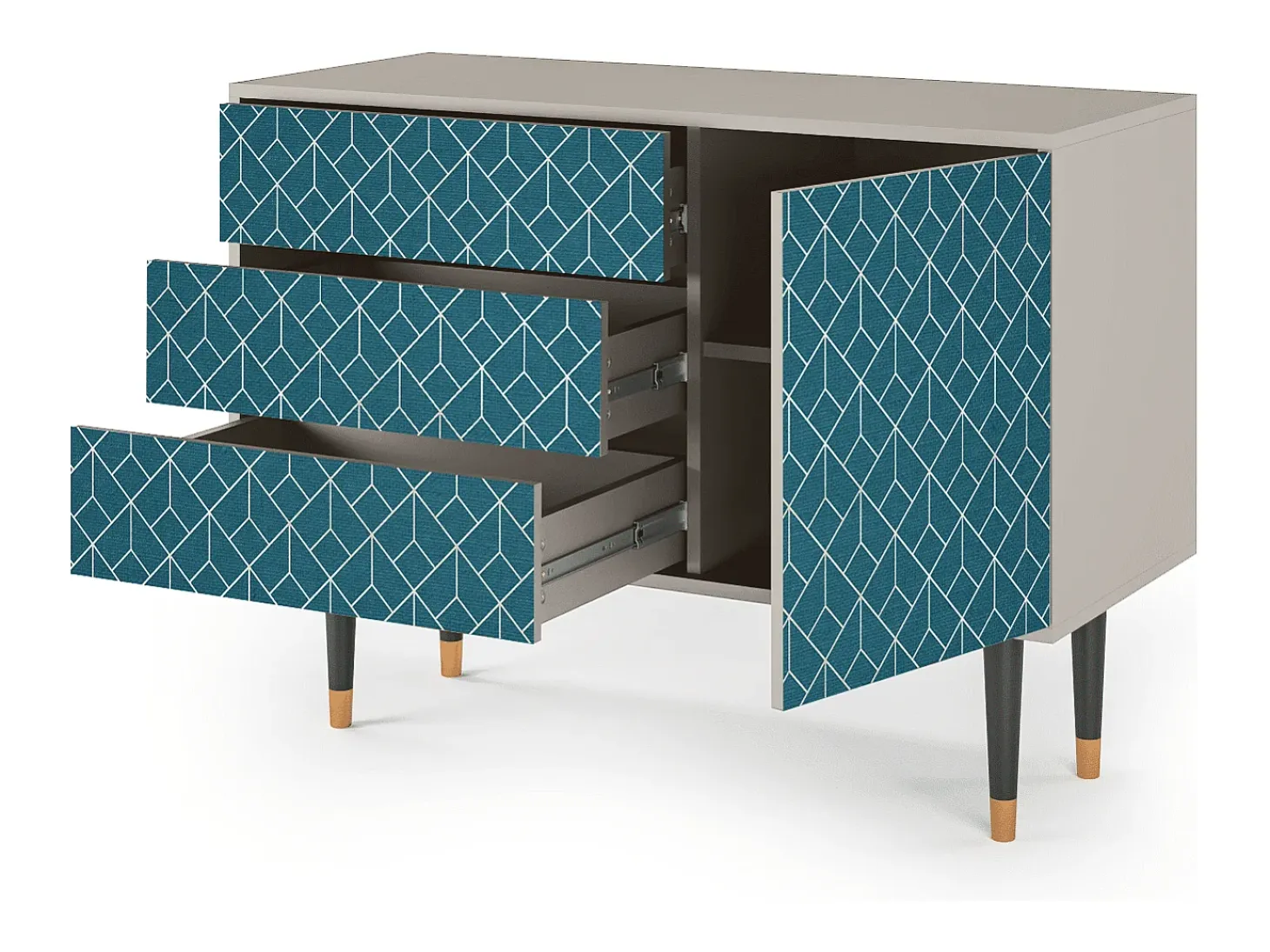 Aparador - 115х84х41 cm - S3 - Turquoise Geometry, Arena