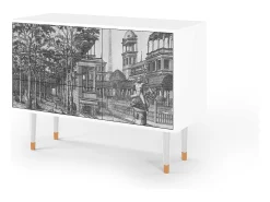 Aparador - 115х84х41 cm - S3 - View of the Piazza, Blanco