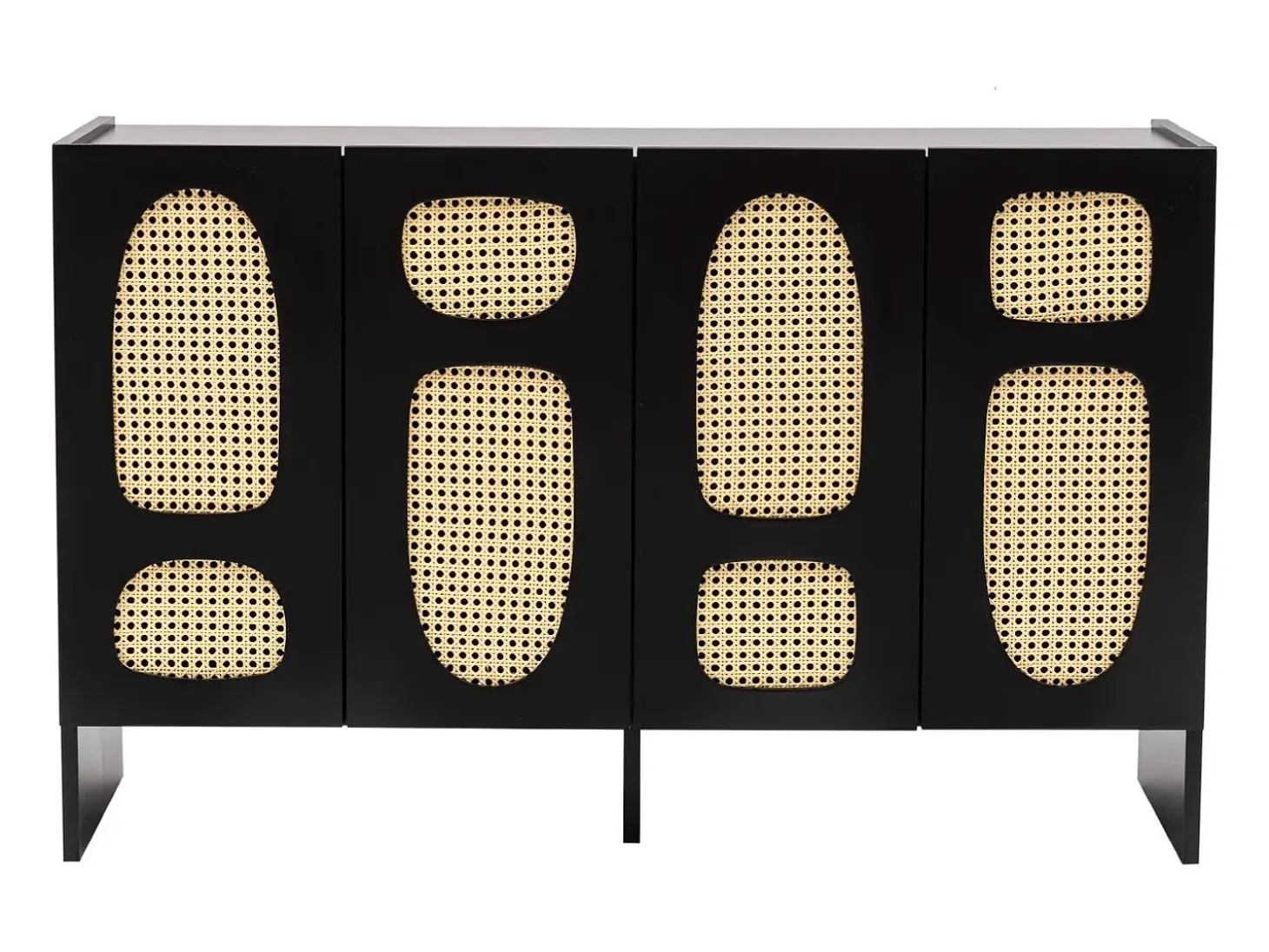 Aparador – 120 cm x 80 cm x 40 cm – Negro – Tablero aglomerado recubierto de melamina