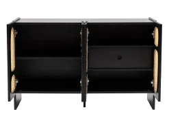 Aparador – 120 cm x 80 cm x 40 cm – Negro – Tablero aglomerado recubierto de melamina