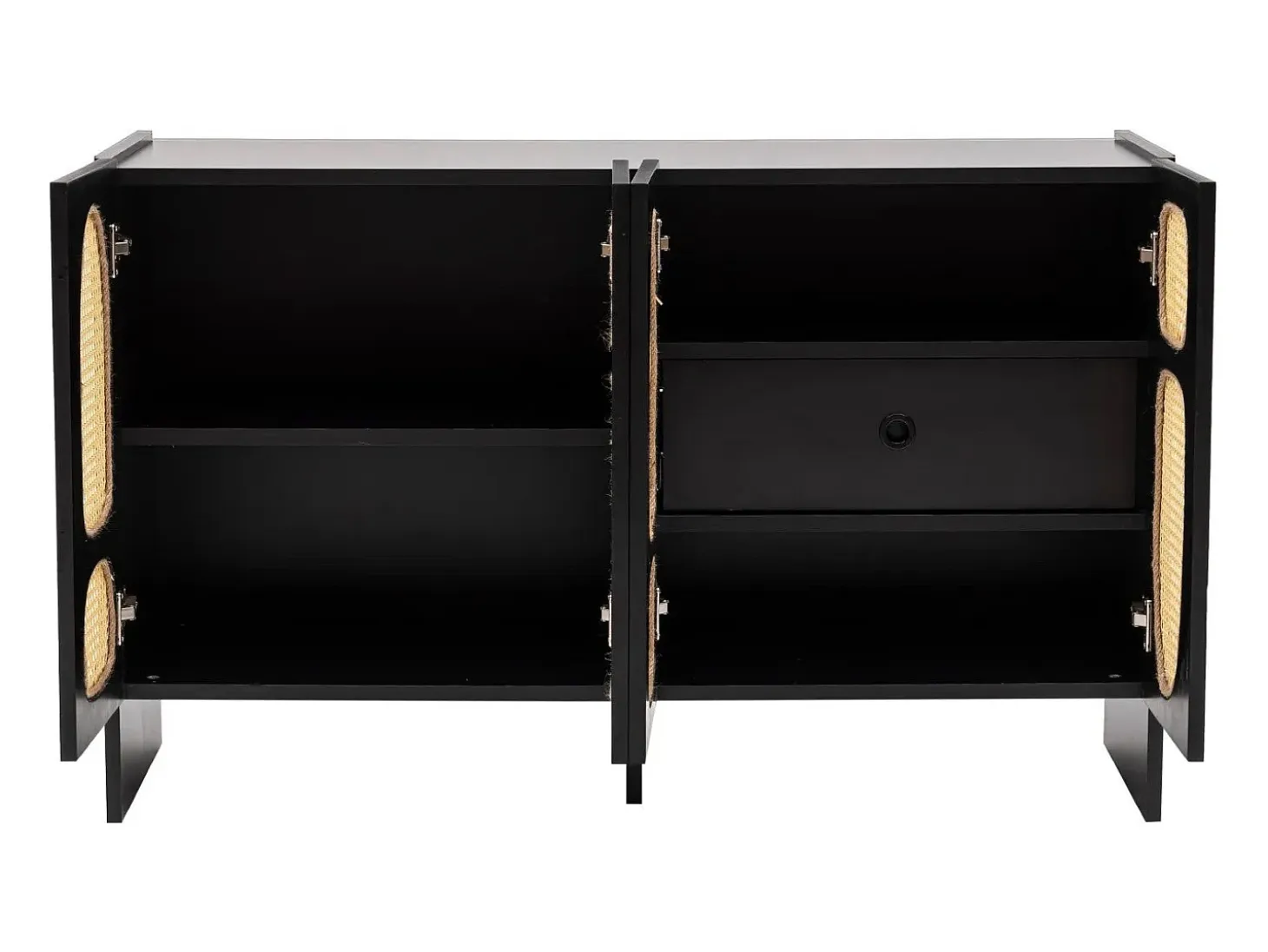 Aparador – 120 cm x 80 cm x 40 cm – Negro – Tablero aglomerado recubierto de melamina