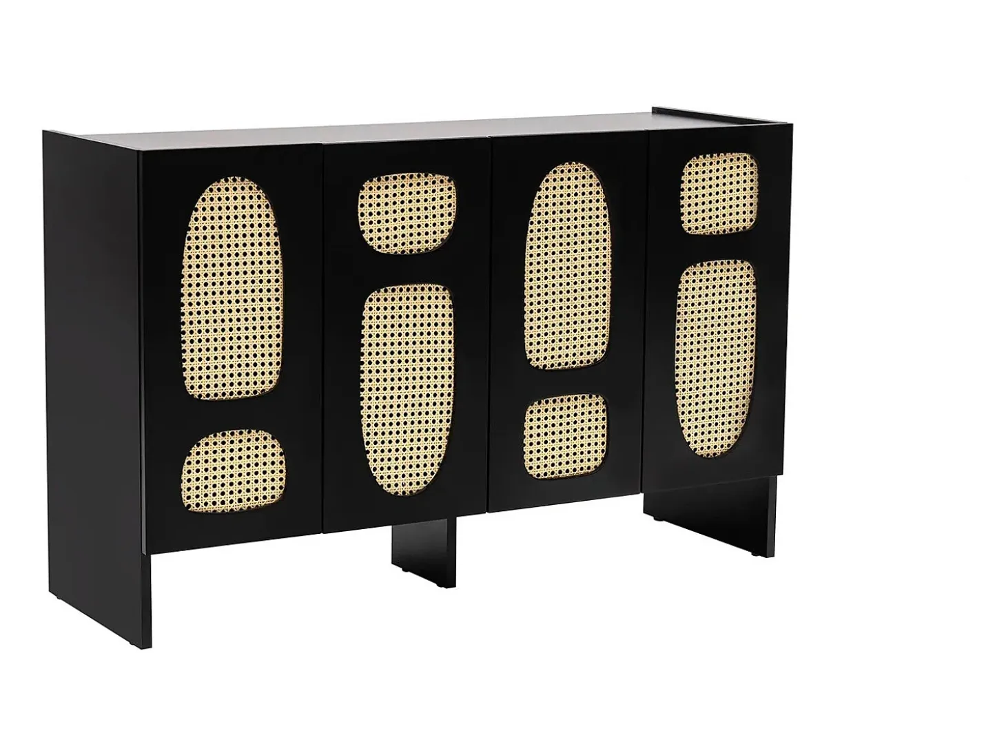 Aparador – 120 cm x 80 cm x 40 cm – Negro – Tablero aglomerado recubierto de melamina