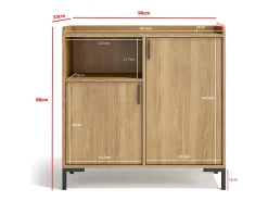 Aparador - A88cm x L90cm x P33cm roble dorado - Dover