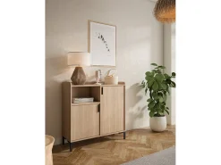 Aparador - A88cm x L90cm x P33cm nogal claro - Dover