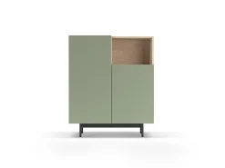 Aparador 1 hueco - A110cm x L90cm x F34cm - roble y verde - Printed