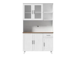 Aparador - Mueble de cocina con 5 puertas y cajón - Mueble alto moderno - Blanco