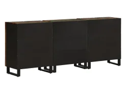 Aparador 3 piezas madera maciza acacia 60x34x75 cm