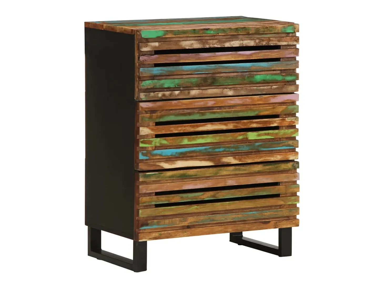 Aparador 2 piezas madera maciza acacia 60x34x75 cm