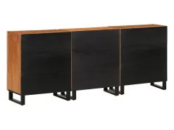 Aparador 3 piezas madera maciza acacia 60x34x75 cm