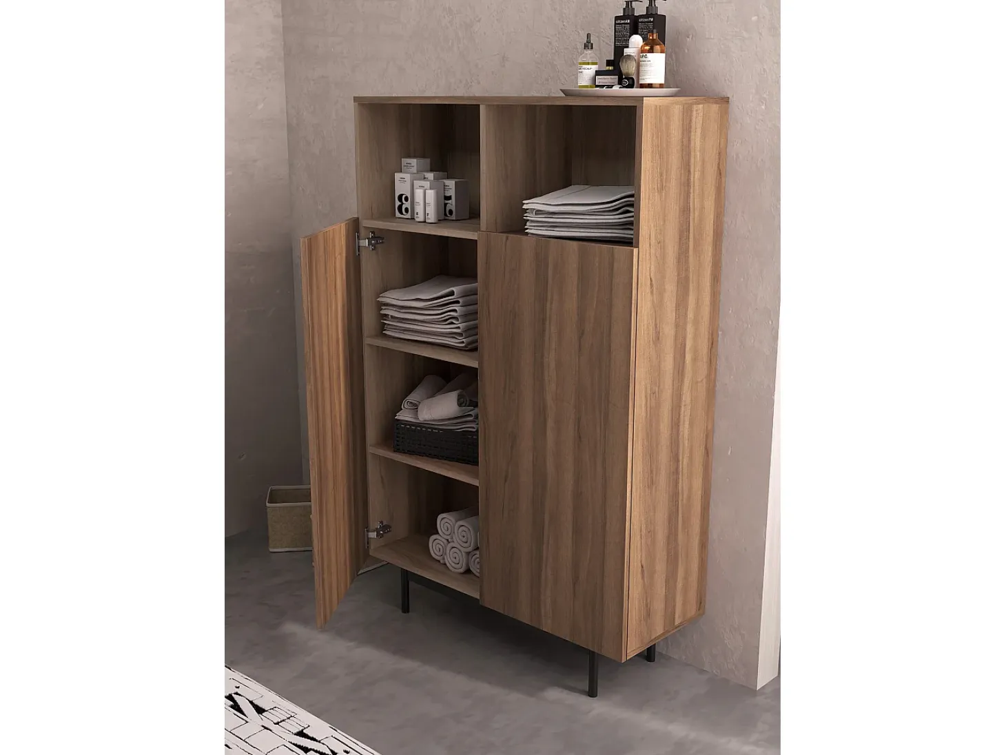 Aparador 2 puertas - A140cm x L90cm x F34cm - nogal - Printed