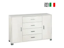 Aparador 2 puertas 4 cajones Mueble TV buffet salón Talia - Blanco