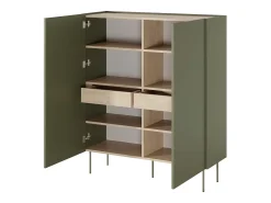 Aparador 2 puertas 2 cajones con pie metálico 120x140 cm