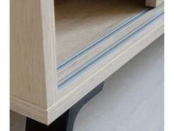 Aparador 2 puertas color efecto madera - Altura 87 x Longitud 120 x Profundidad 40 cm