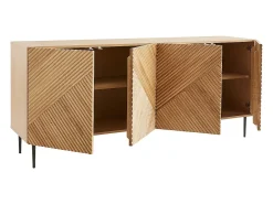 Aparador 4 puertas de roble macizo y metal negro 180 cm ARCHIPEL