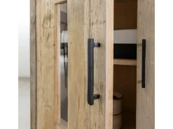 Aparador 2 puertas en madera reciclada y mármol Damian