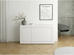 Aparador 3 puertas 150x40x83,5 cm Elios blanco brillante