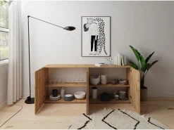 Aparador 4 puertas 200x40x83,5 cm Elios roble natural