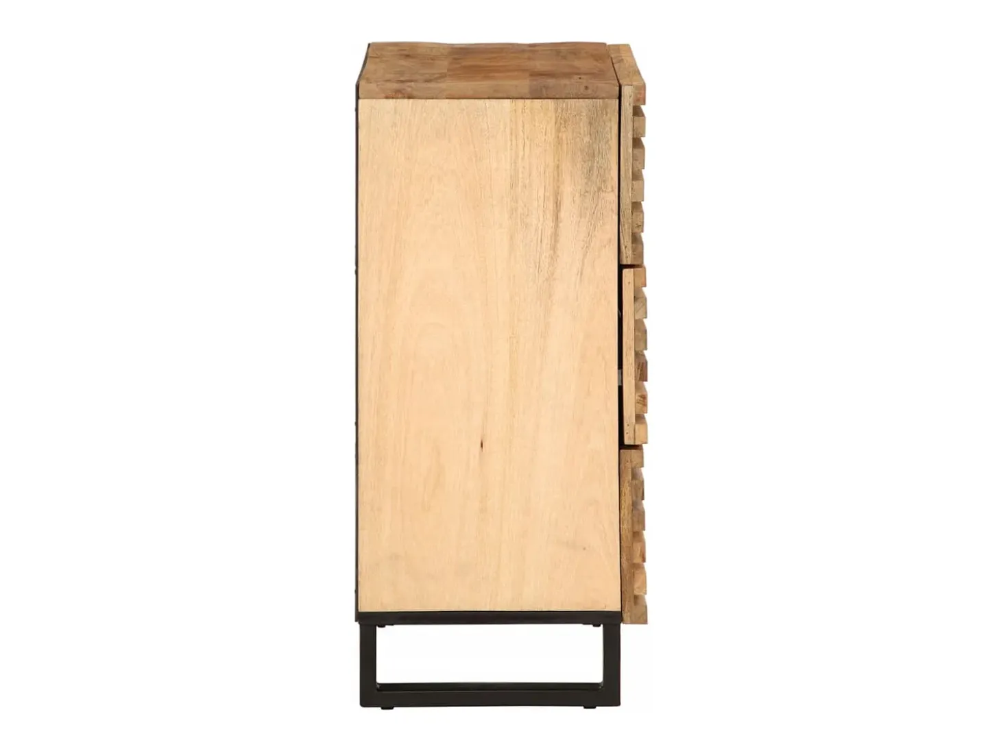 Aparador 2 pzas madera maciza de mango rugosa 60x34x75 cm