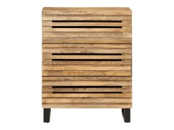 Aparador 2 pzas madera maciza de mango rugosa 60x34x75 cm