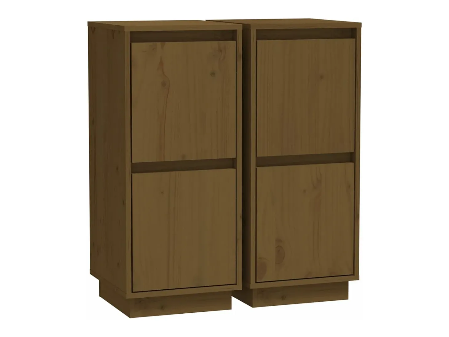Aparador 2 uds madera maciza de pino marrón miel 31,5x34x75 cm