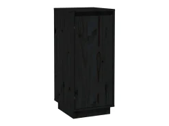Aparador 2 uds madera maciza de pino negro 31,5x34x75 cm ES89099