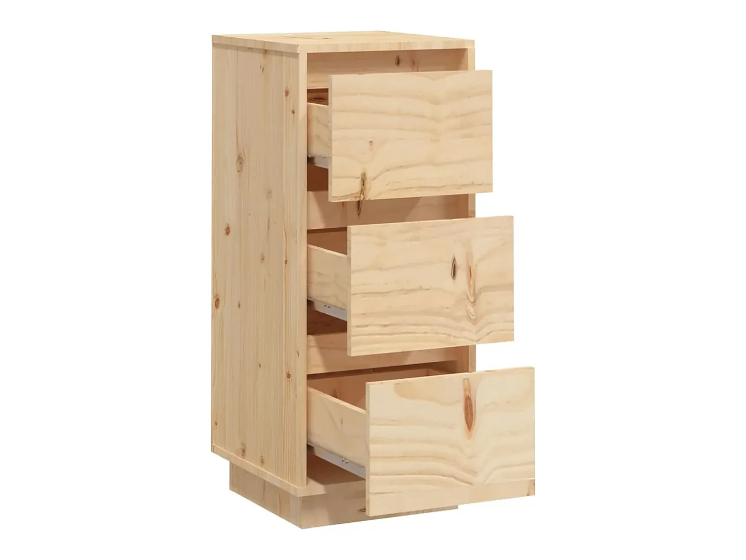 Aparador 2 uds madera maciza de pino 32x34x75 cm