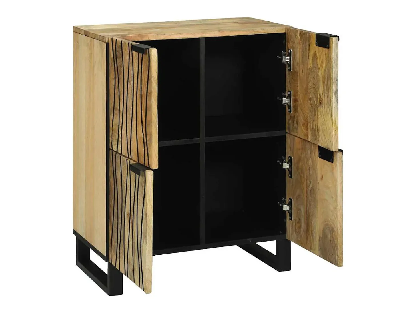 Aparador 60 x 33,5 x 75 cm - Fabricado en madera maciza de mango y madera de ingeniería