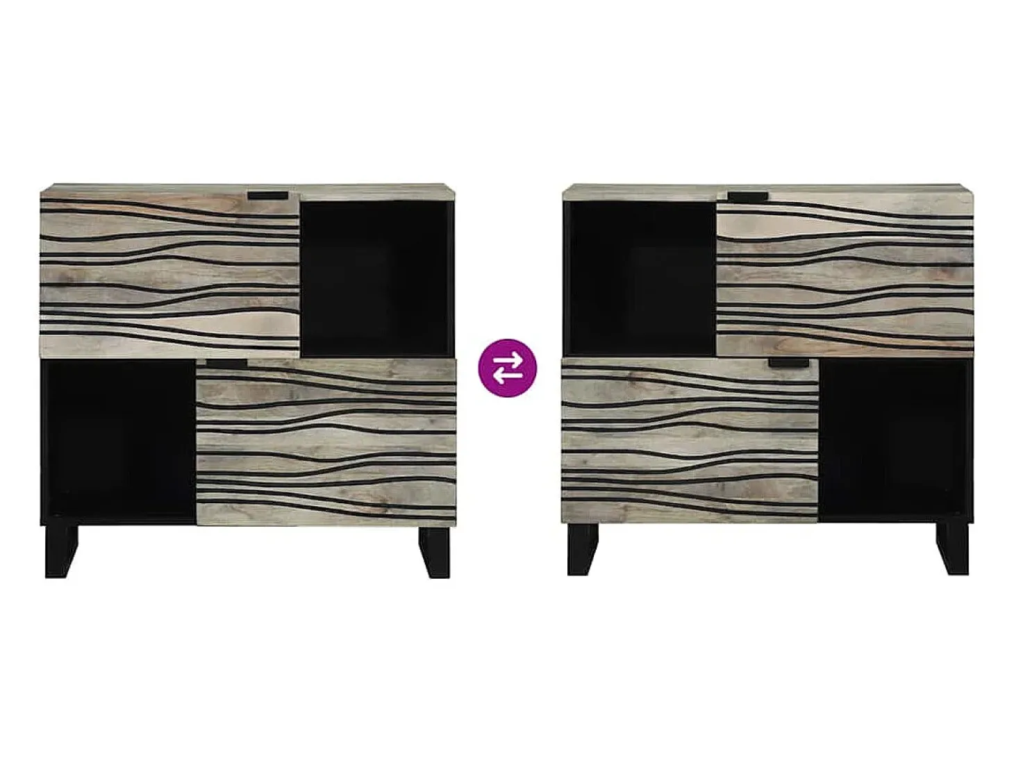 Aparador 80 x 33 x 75 cm madera maciza de mango