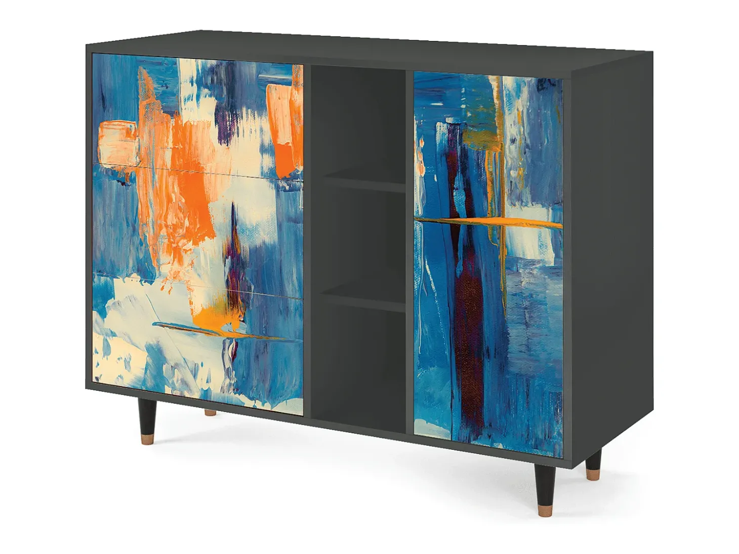 Aparador - 125x98x48 cm - BS2 - Abstract Expressionism, Antracita