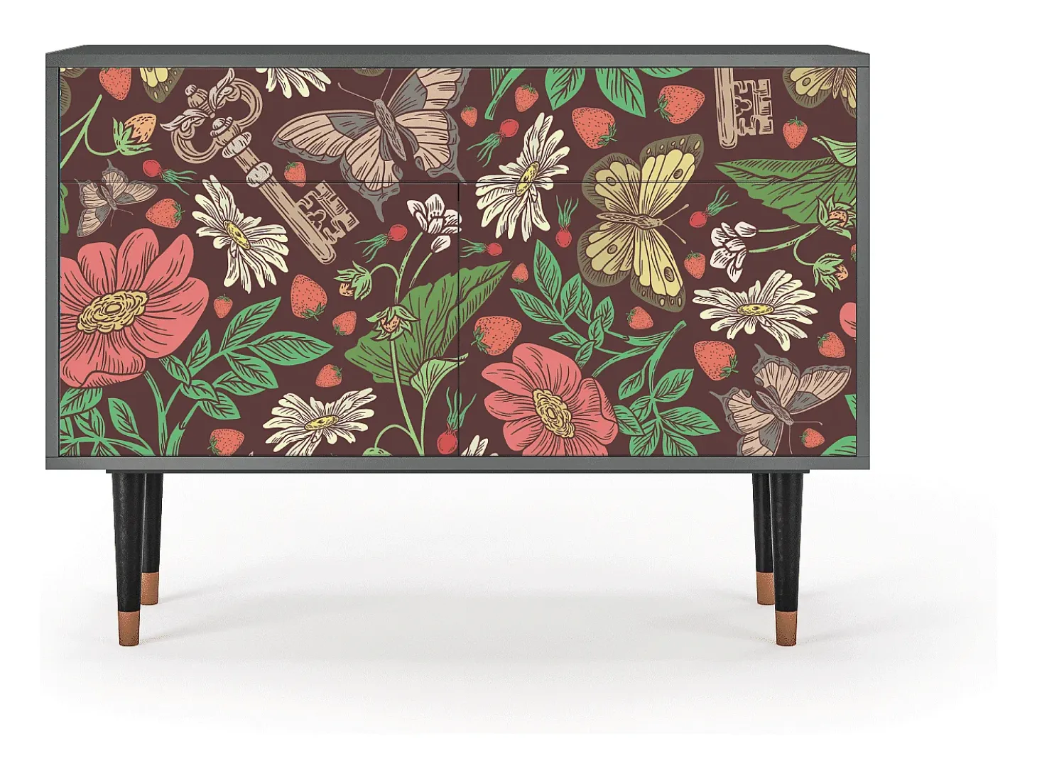 Aparador - 115x85x48 cm - BS4 - Alice in Wonderland, Antracita