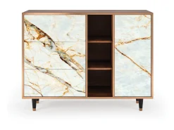 Aparador - 125x98x48 cm - BS2 - Arenay Marble, Nogal