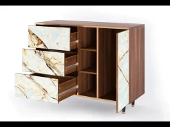 Aparador - 125x98x48 cm - BS2 - Arenay Marble, Nogal