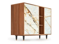 Aparador - 125x98x48 cm - BS2 - Arenay Marble, Nogal