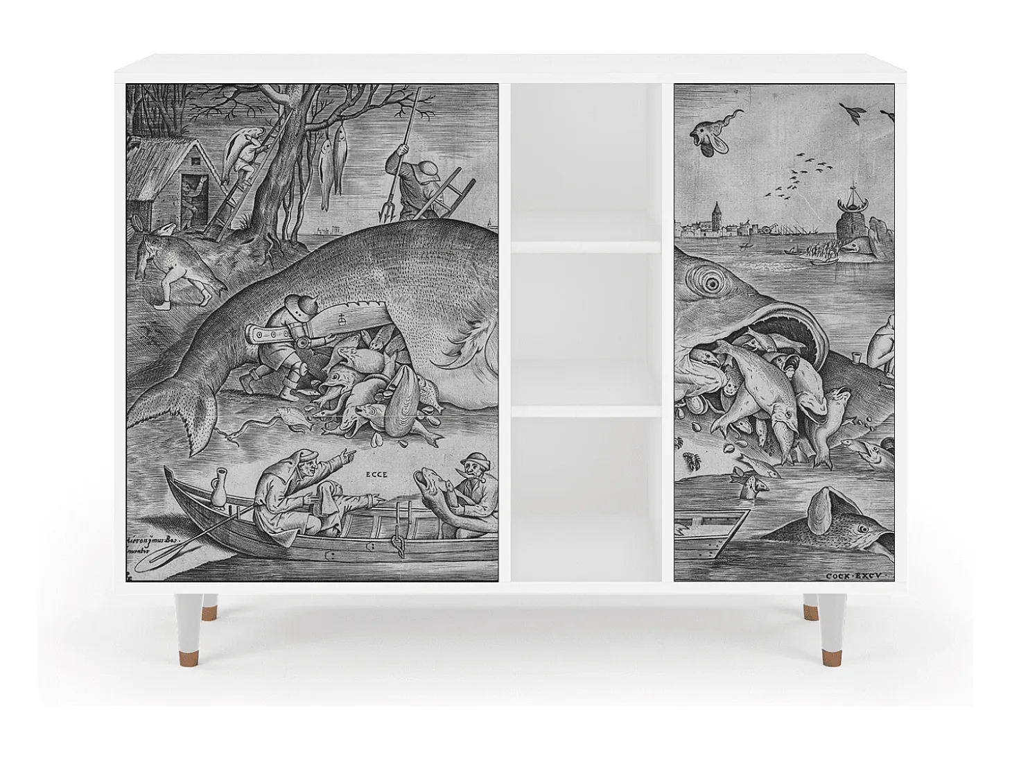 Aparador - 125x98x48 cm - BS2 - Big Fish Eat Little, Blanco